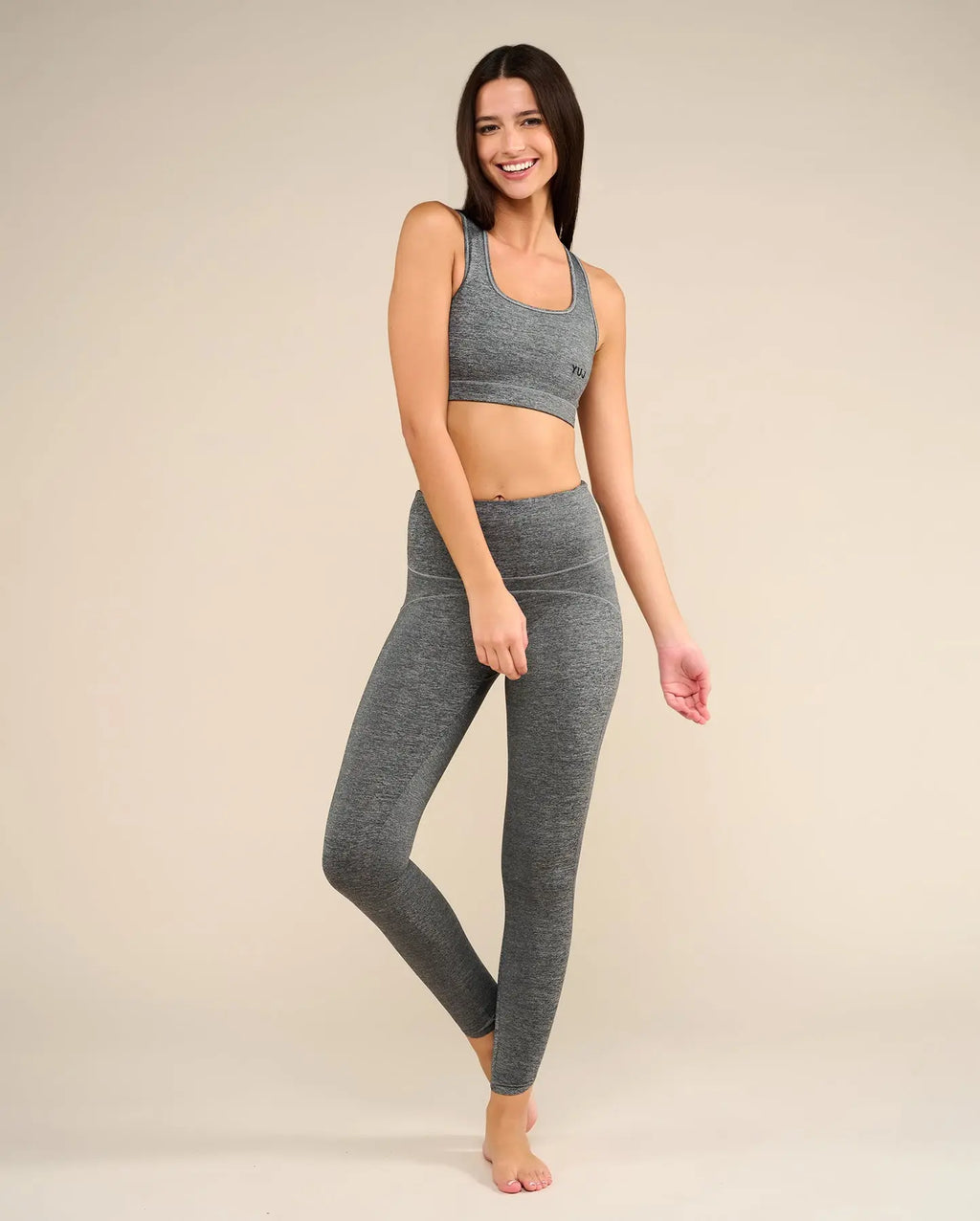 Brassière de yoga gris chiné AJNA YUJ Paris