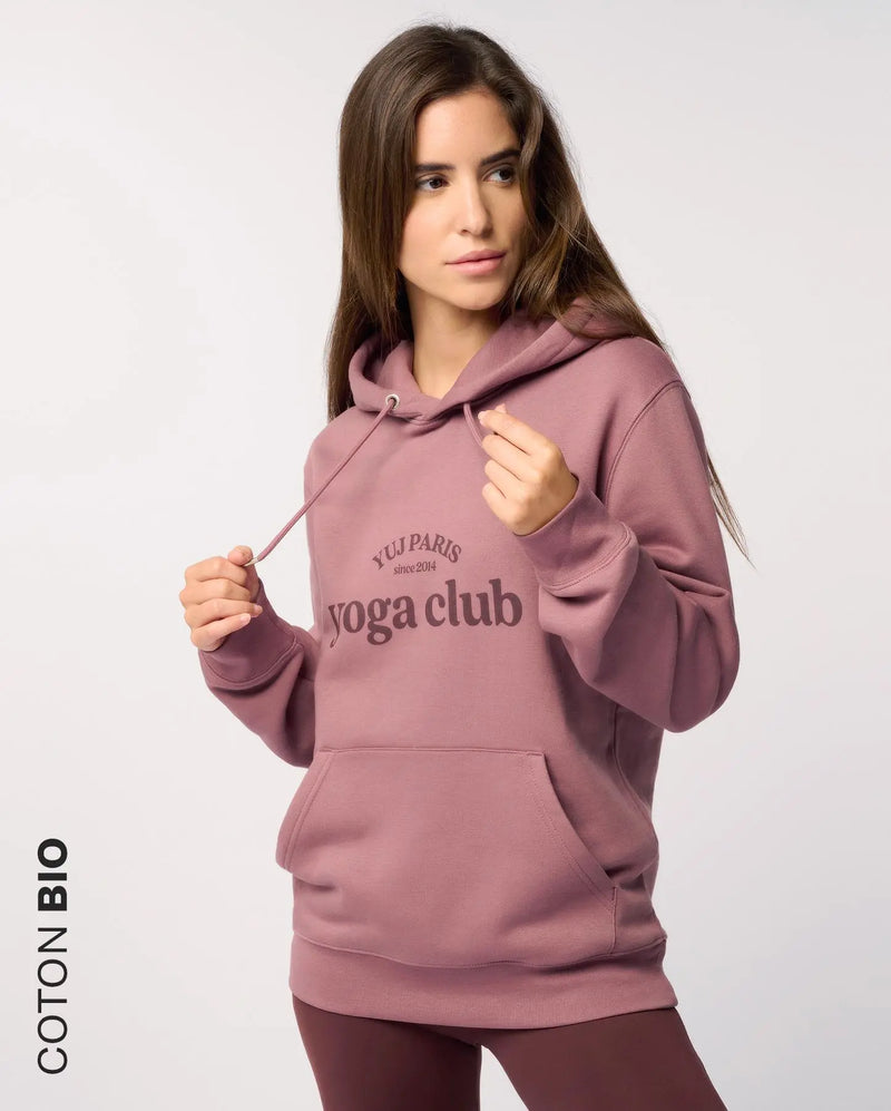 Sweat unisexe en coton bio YOGA CLUB burgundy YUJ - Maison de pleine conscience