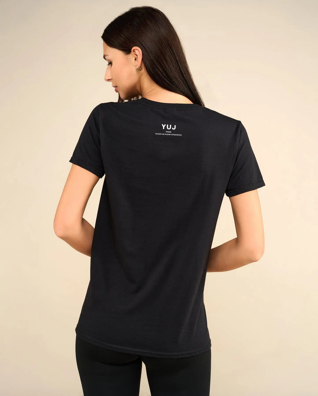 T-shirt en coton noir STRONG WOMEN YUJ Paris