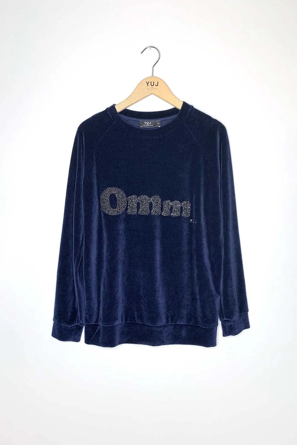 #479 - Sweat OMM effet velour navy // Taille S YUJ - Maison de pleine conscience