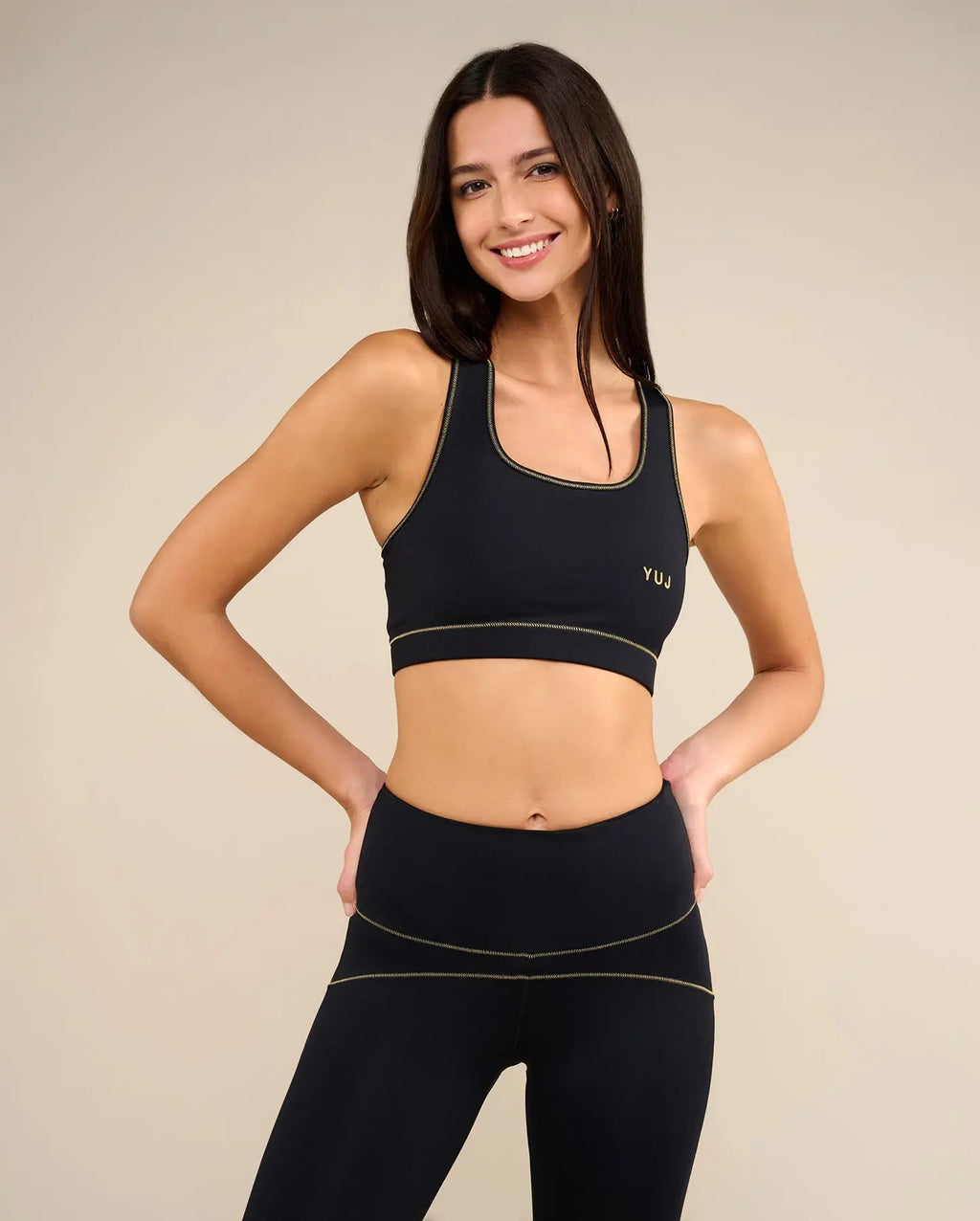 Brassière de yoga noir/gold ANAHATA YUJ Paris